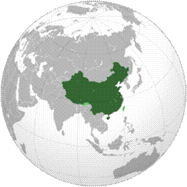 中華人民共和国の位置