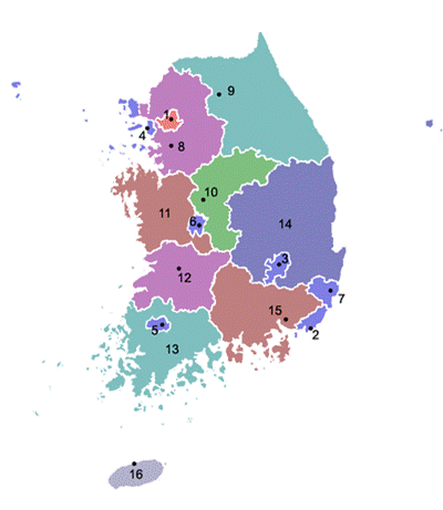 https://upload.wikimedia.org/wikipedia/commons/thumb/f/f2/Provinces_of_South_Korea.png/400px-Provinces_of_South_Korea.png